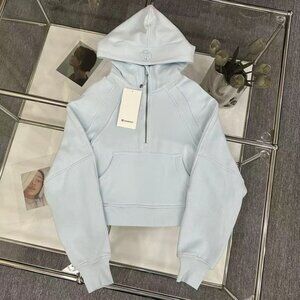Lululemon Scuba Half Zip Blue Logo Hoodie